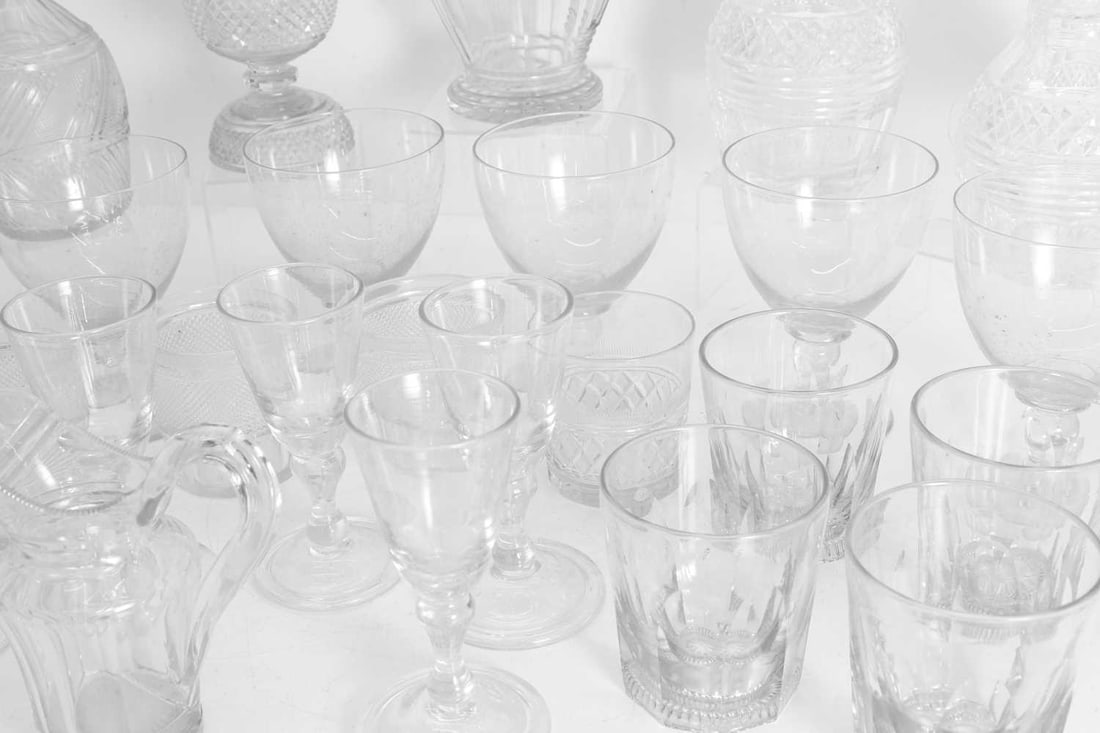 A collection of decanters and glasses, - 2