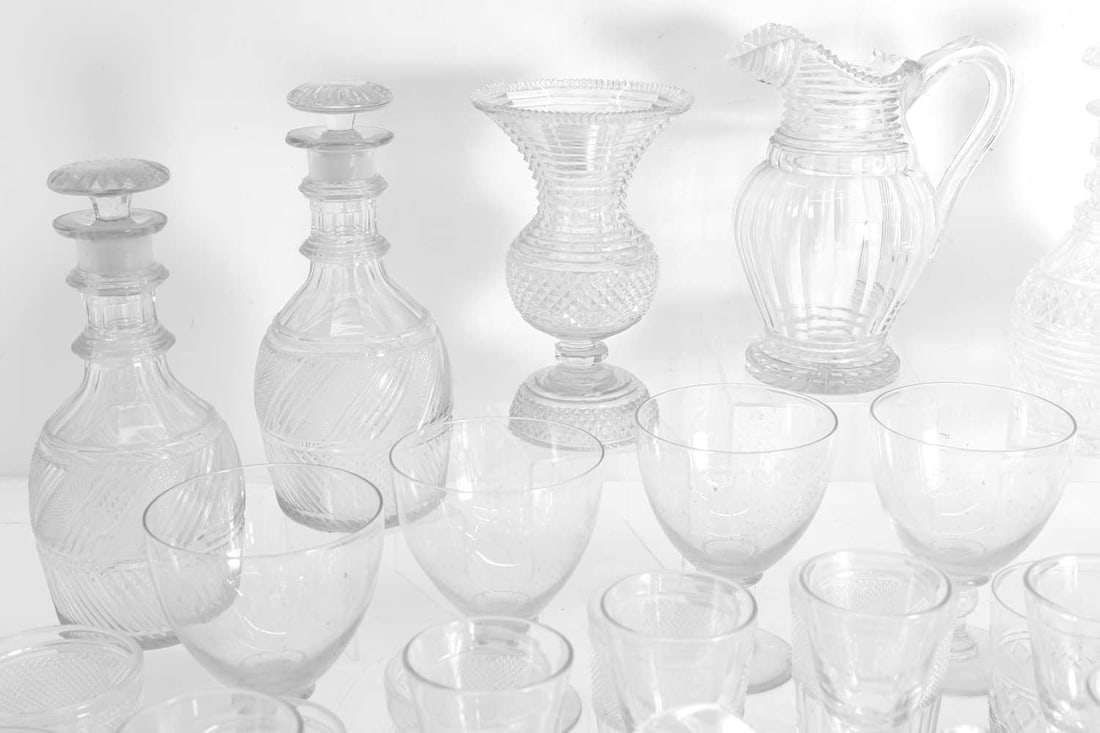 A collection of decanters and glasses, - 3