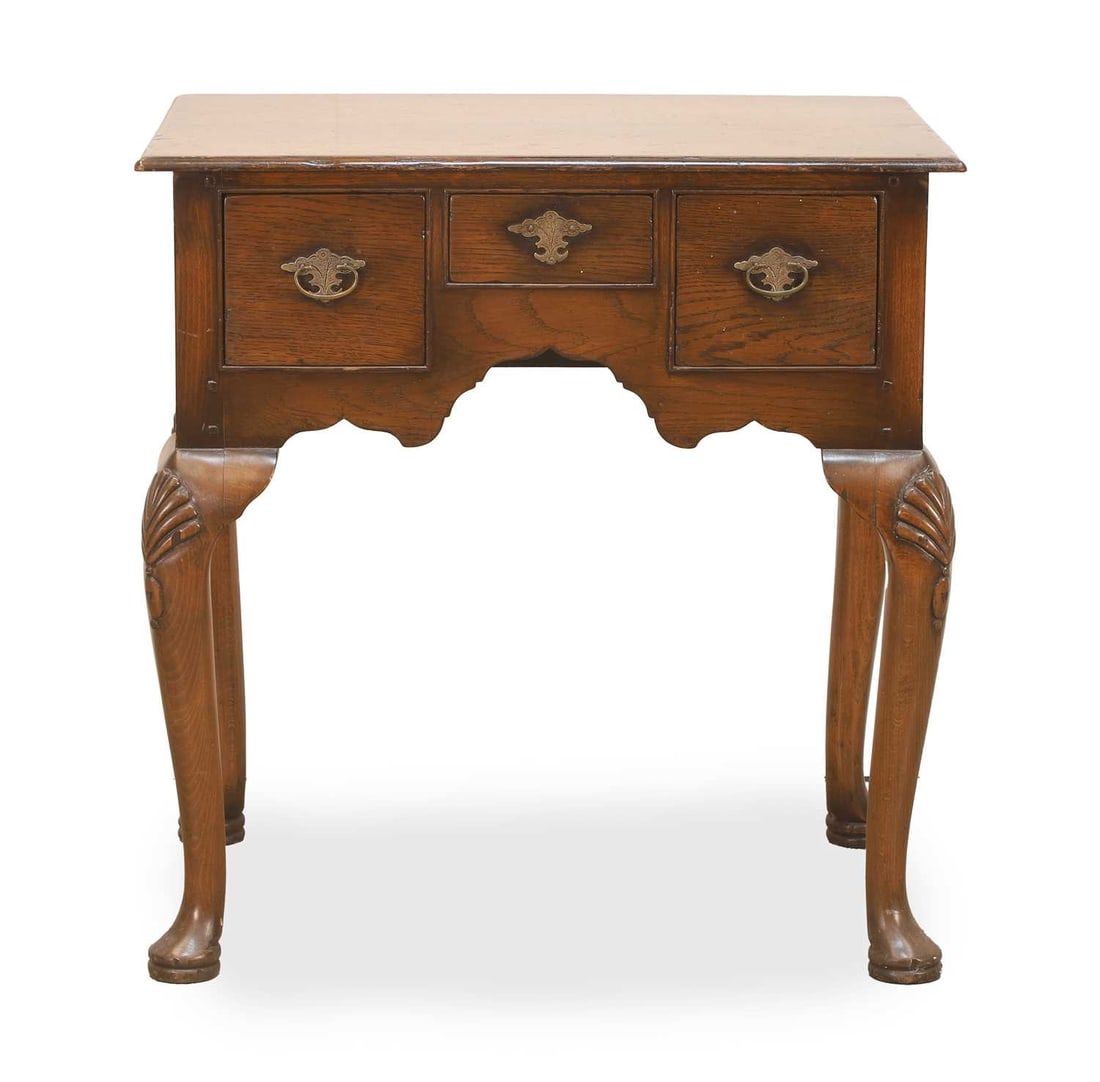 A George l style oak lowboy, 20th century, (1 of 2)