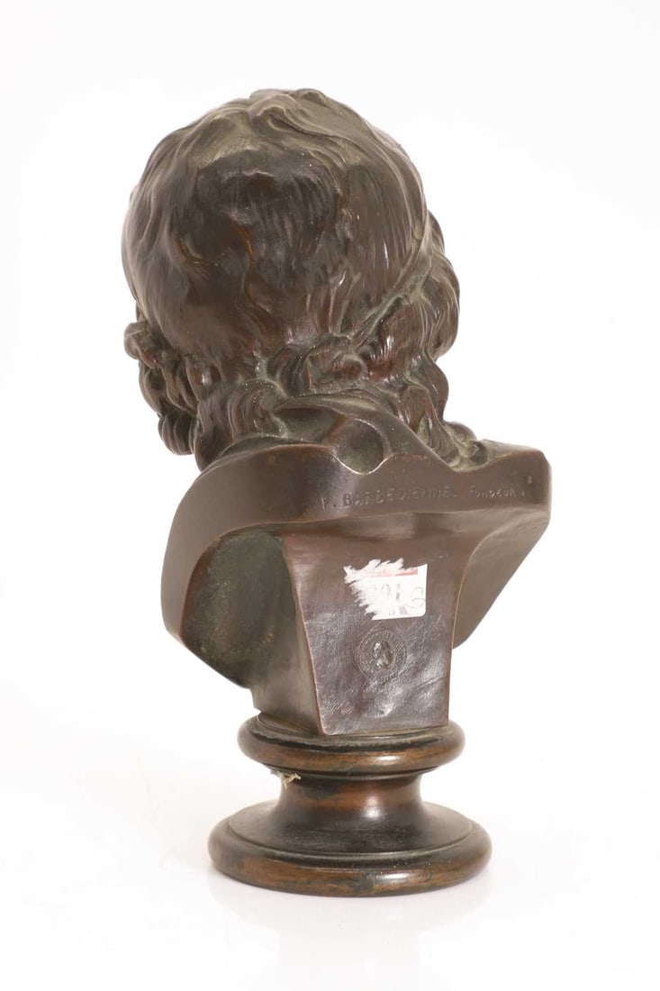 After Jean-Antoine Houdon A bronze bust of Voltaire, - 3