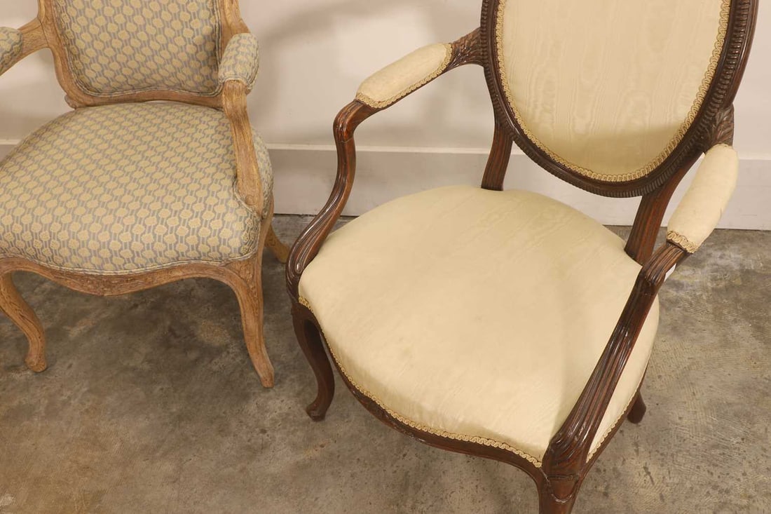 A collection of three arcmchairs, - 2