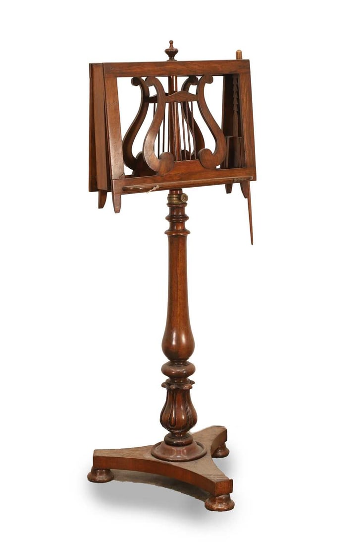 A Victorian rosewood duet music stand, early 20th century, (1 of 2)
