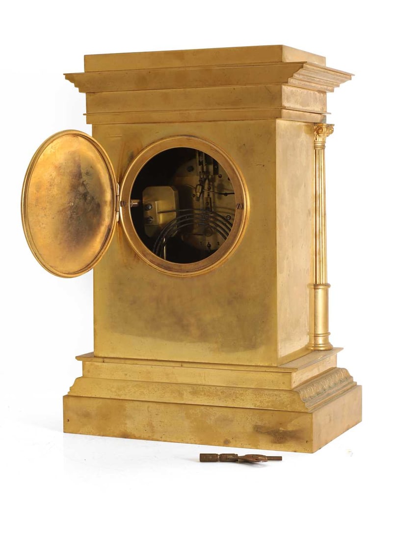 A gilt brass mantle clock, 19th century, - 2