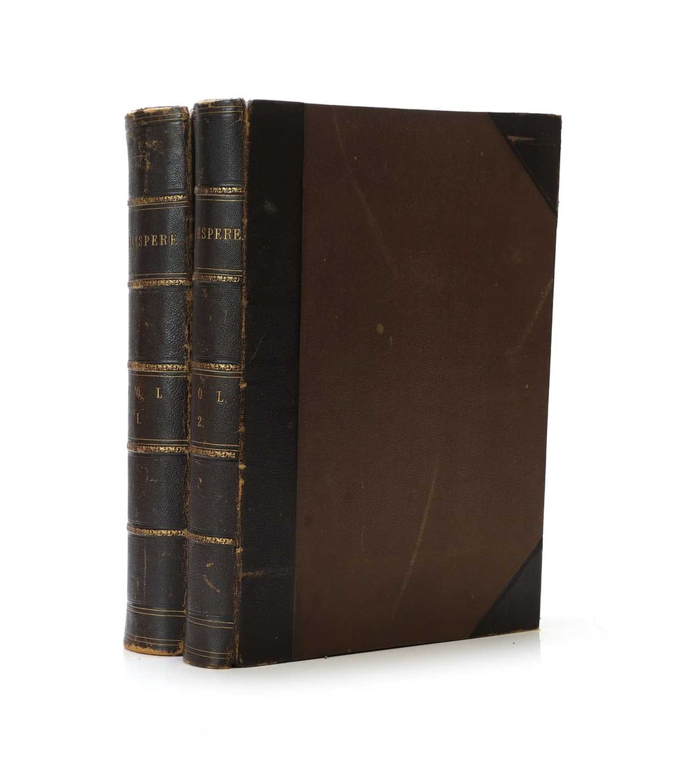 Charles Knight (Edit): The Works of Shakespeare- Imperial Edition, in Two Volumes,: Charles Knight (Edit): The Works of Shakespeare- Imperial Edition, in Two Volumes, with plates on steel. Virtue, nd, c1880. Folio, (38.5x29 cm), Cont. Half leather, little rubbed. (2)
