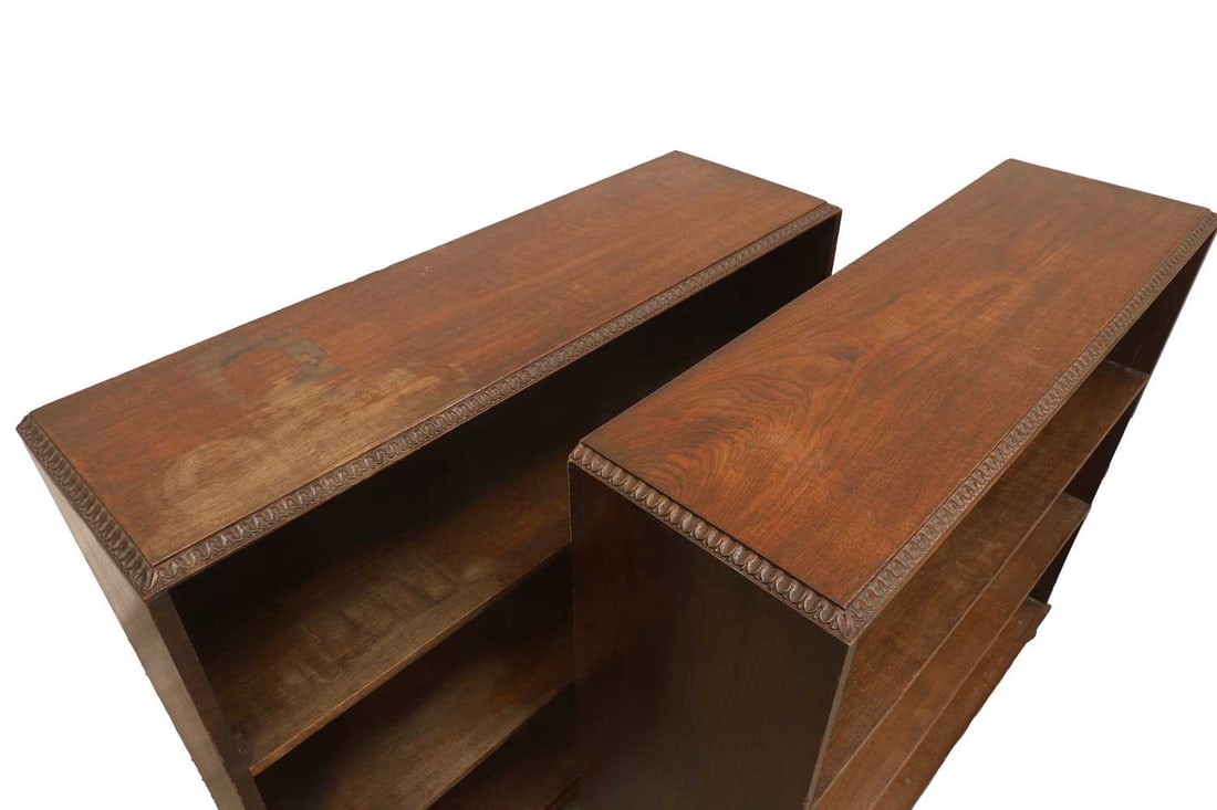 A pair of teak open bookcases, early 20th century, - 2