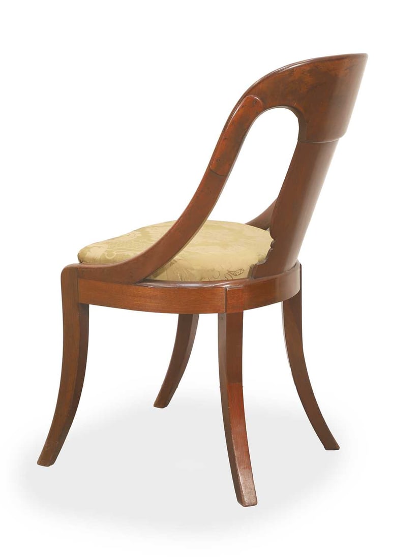 a Regency mahogany 'gondola' hall chair early 19th century, - 2