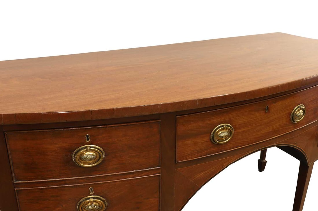 A George III mahogany bowfront sideboard, 19th century, - 2
