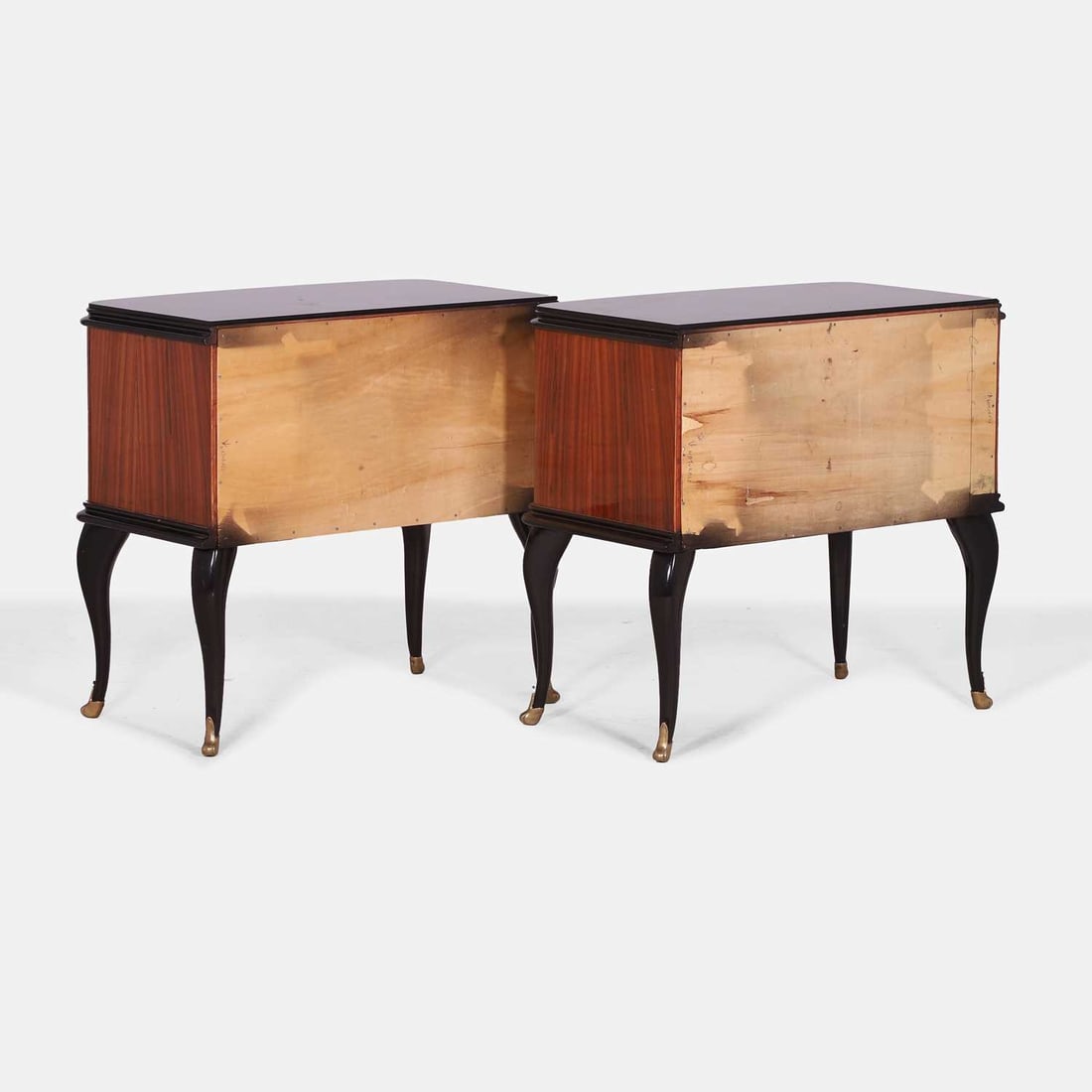 Italian, a pair of mahogany bedside tables, - 3
