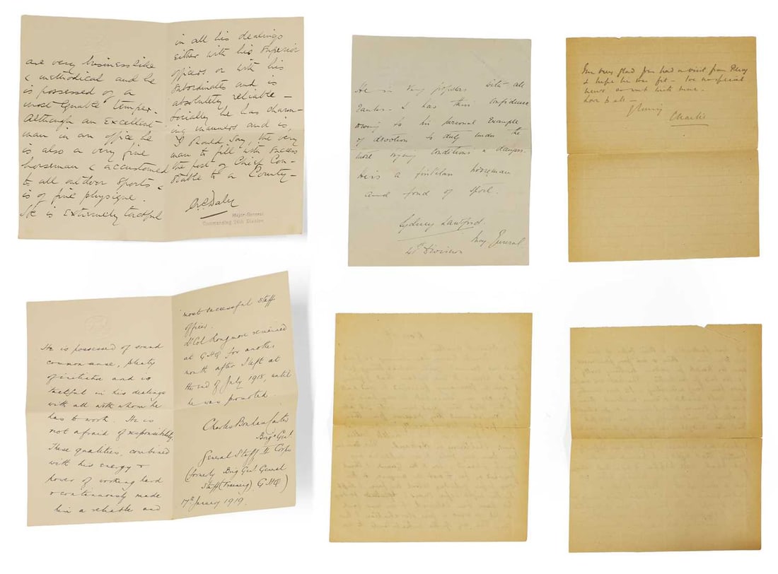 AUTOGRAPH LETTERS SIGNED: Reference letters of recommendation for Lieutenant Col. Longmore: - 2