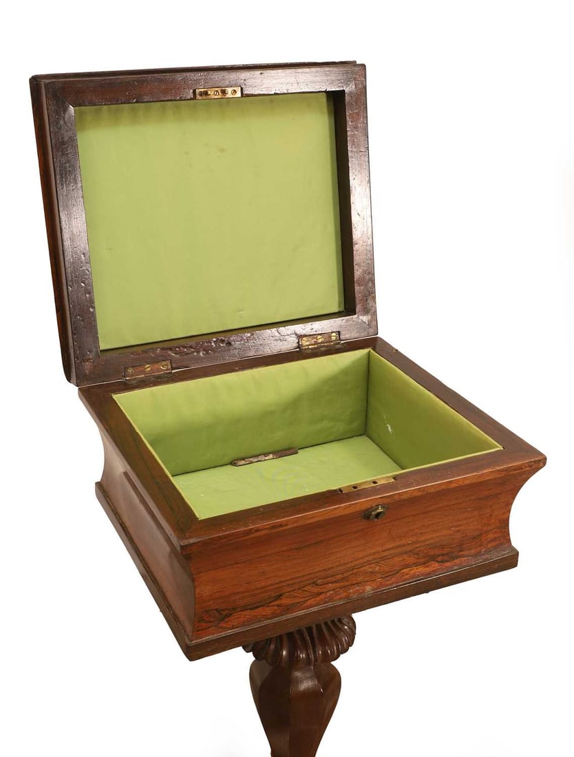 A Victorian rosewood teapoy, 20th century, - 2