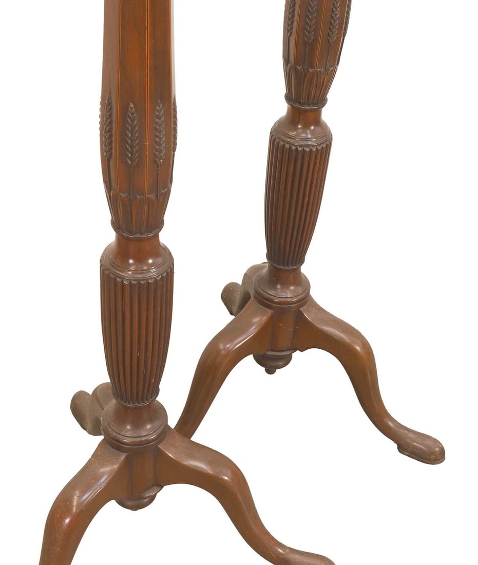 A pair of mahogany torchere stands, 19th century, - 2