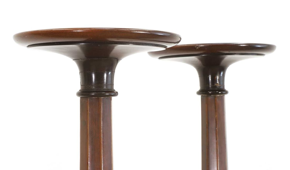 A pair of mahogany torchere stands, 19th century, - 3