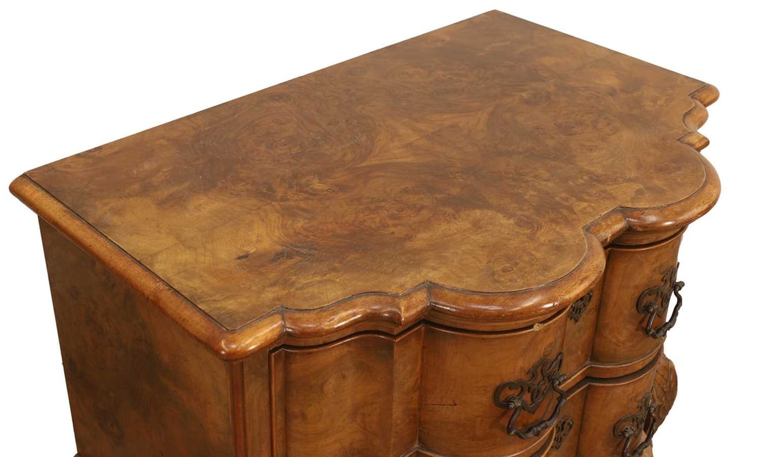 A continental walnut small side table, 19th century, - 2