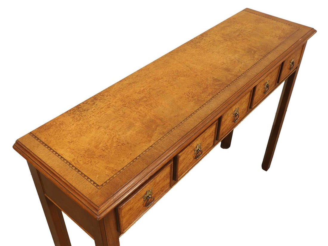 A modern burrwood hall table, 20th century, - 2