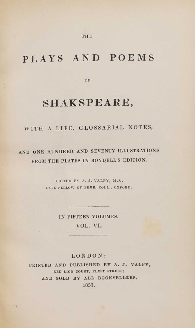 Shakespeare: The plays and poems, in 15 volumes. - 2