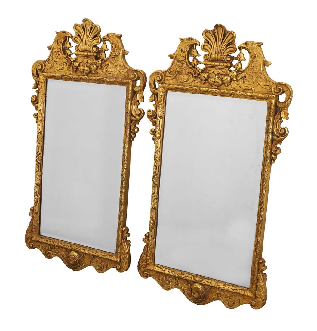 A pair of Regency style gilt wall mirrors, (1 of 5)