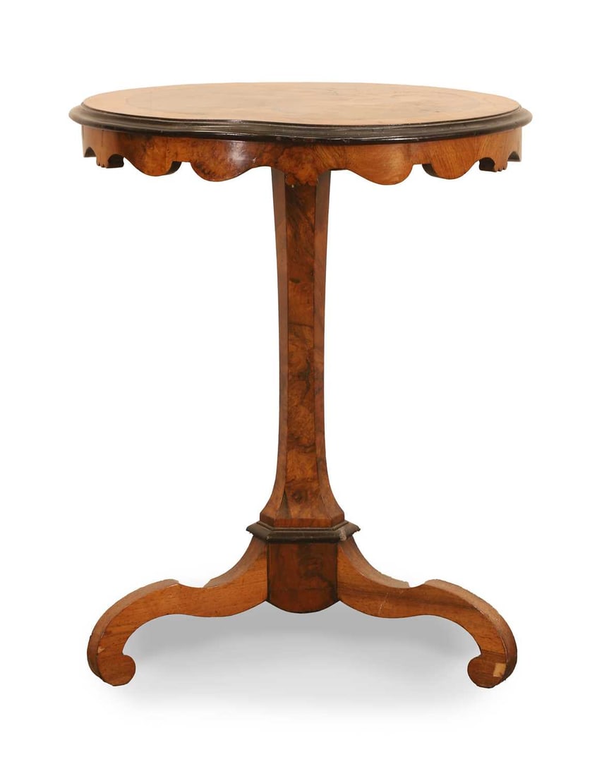 A walnut tripod table, mid 19th century, (1 of 2)