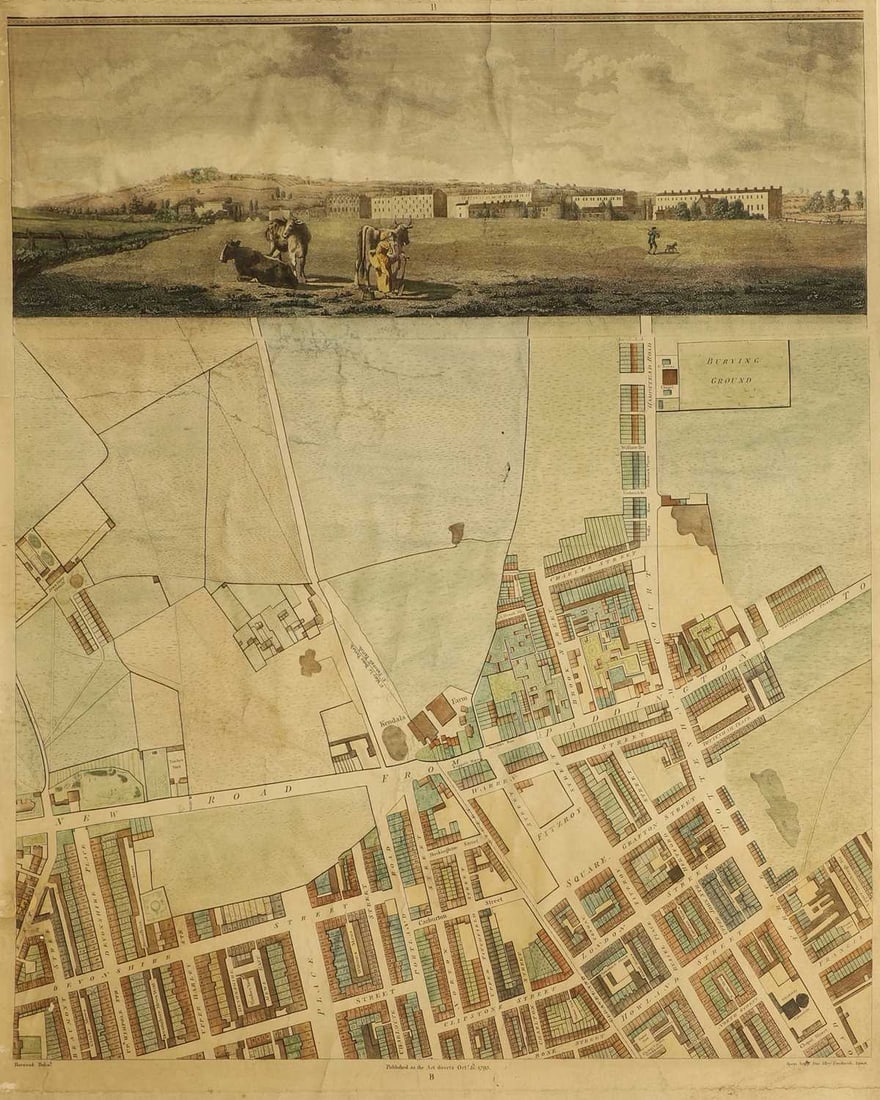 HORWOOD, Richard: Two engraved London street plans, both hand-coloured - 2