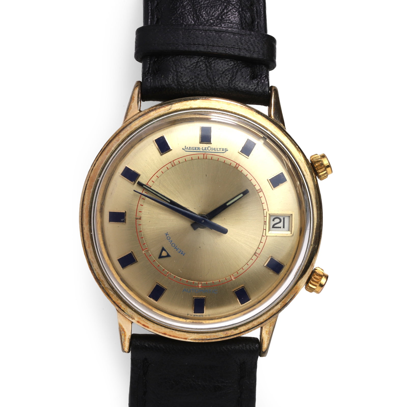 Jaeger-LeCoultre, a gold plated Memovox automatic strap watch, (1 of 1)