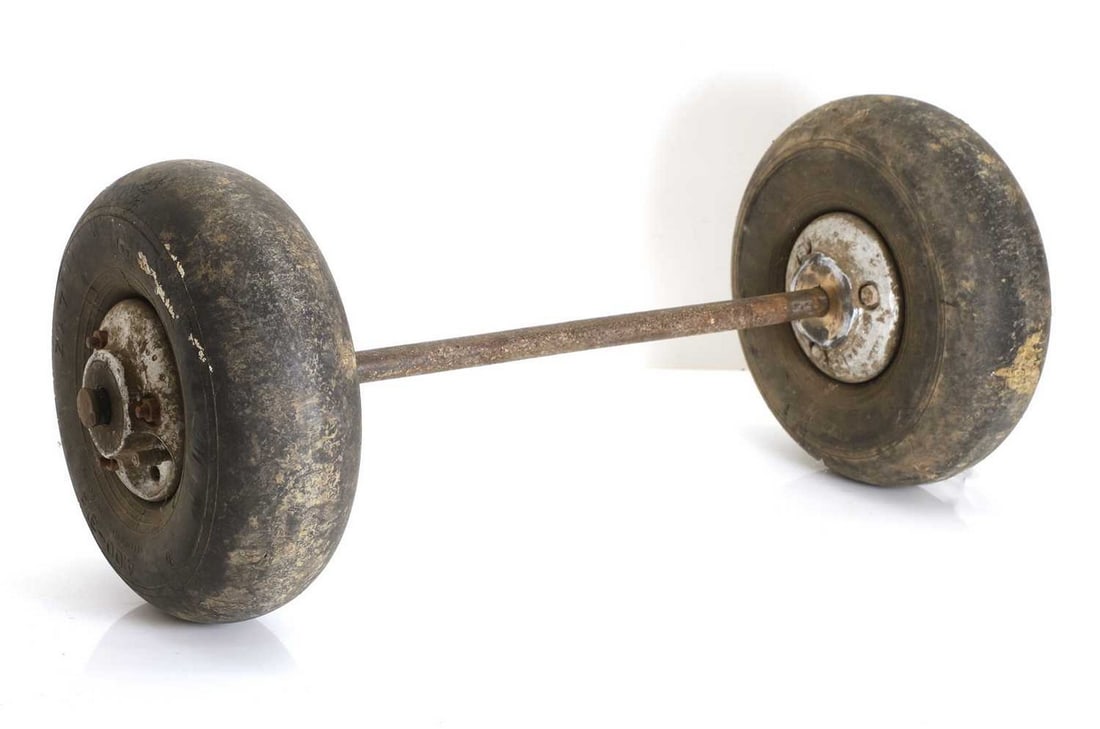 A pair of Spitfire or Hurricane tail wheels, Second World War and later, (1 of 2)