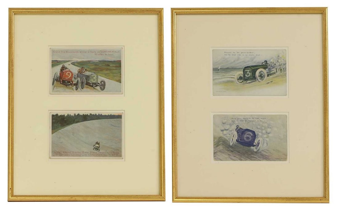 Conrad 'Cobb' Shinn (American, 1887-1951), S F Hess Co. early racing postcards, circa 1911, (1 of 3)