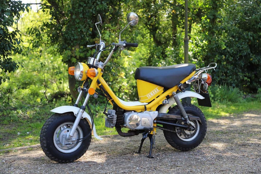 A 1976 Yamaha LB80 'Chappy',: A 1976 Yamaha LB80 'Chappy', Registration Number: ORR 424P Engine No: 1F7-001469 Presented in 'lemon yellow', this Chappy has covered only 800 miles from new. This compact two‑stroke runabout pr