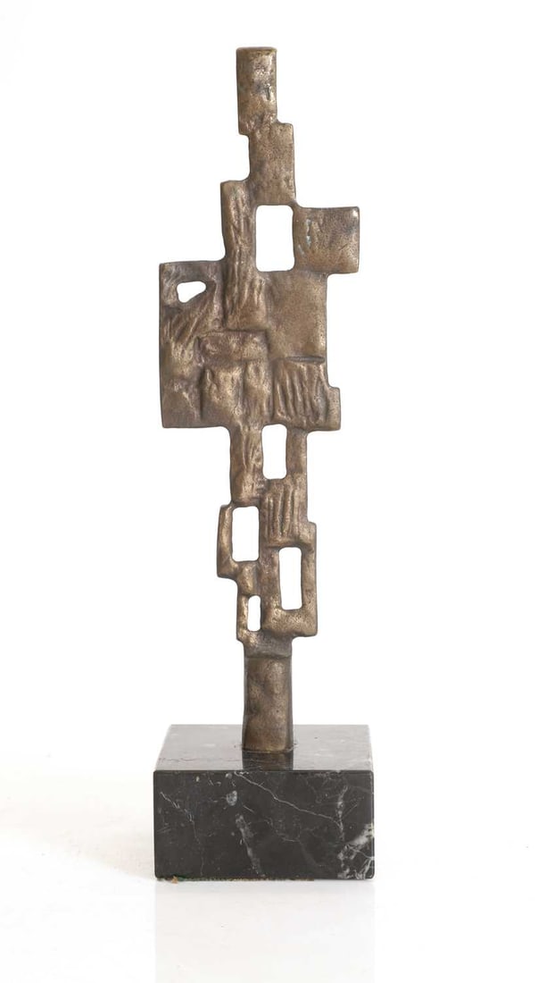 A brutalist bronze sculpture, circa 1970s, (1 of 2)