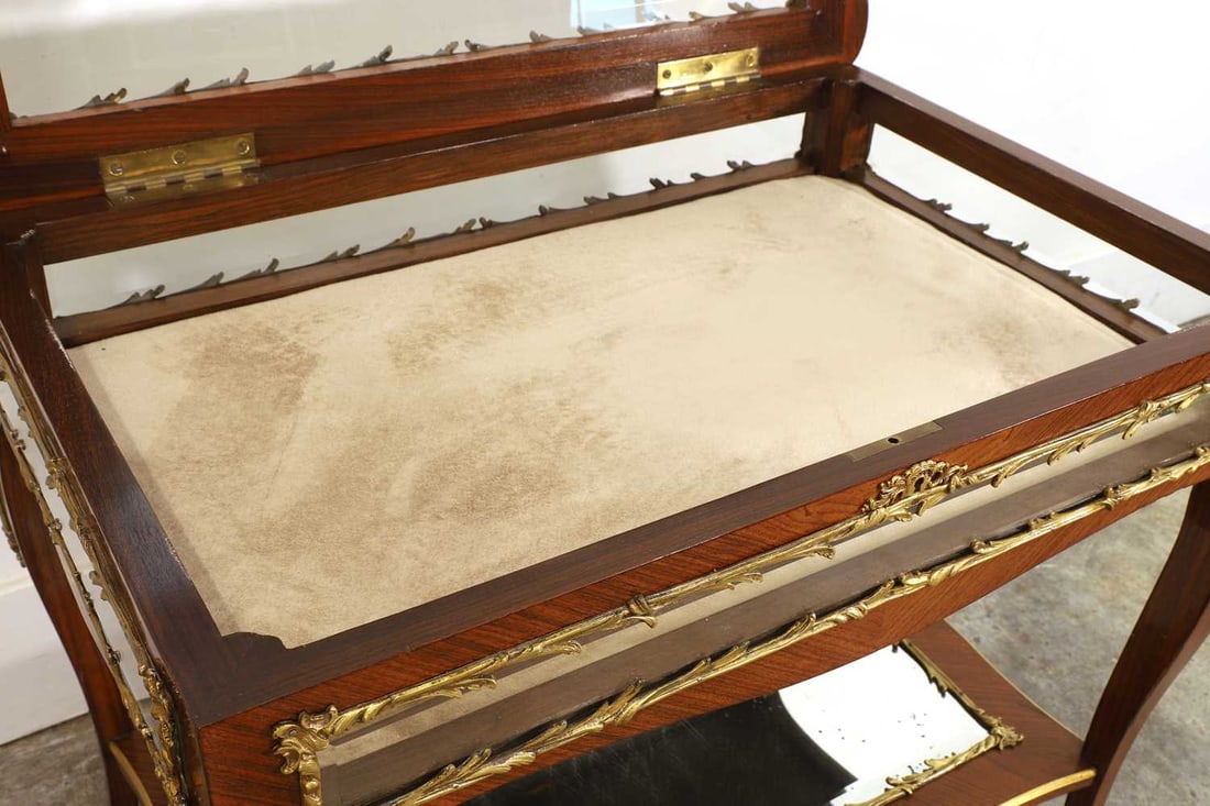 A Kingwood and gilt mounted vitrine, late 19th century, - 2