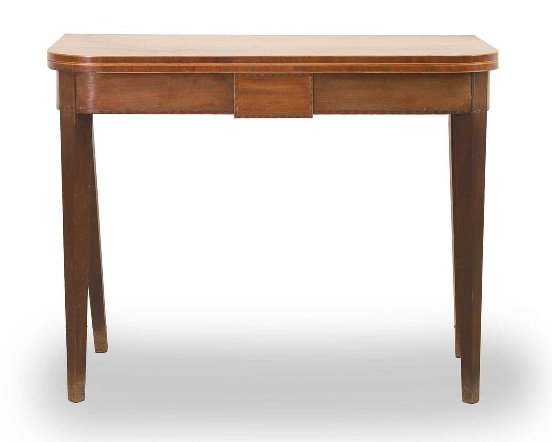 A Georgian mahogany tea table, 19th century, (1 of 4)