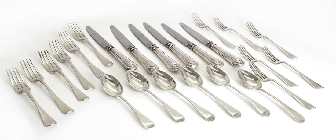 A silver canteen of cutlery for six, (1 of 2)