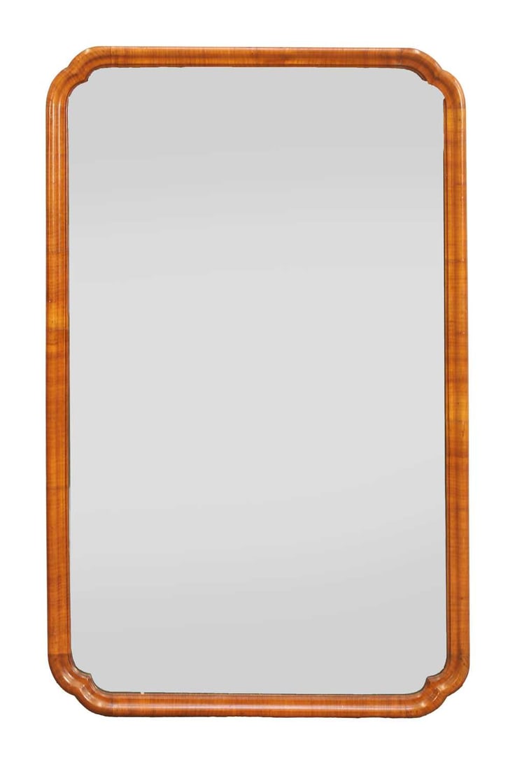 A George I style walnut mirror, late 19th century,