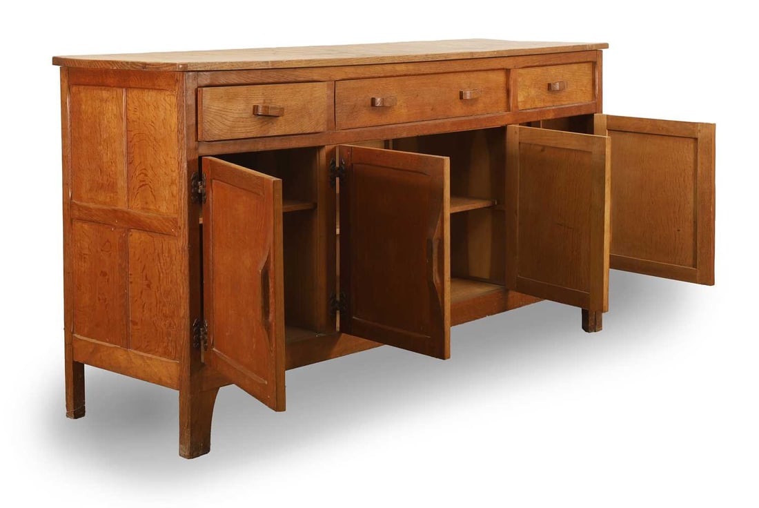 A Yorkshire School sideboard, late 20th century, by Robert 'Kingpost' Ingham, - 3