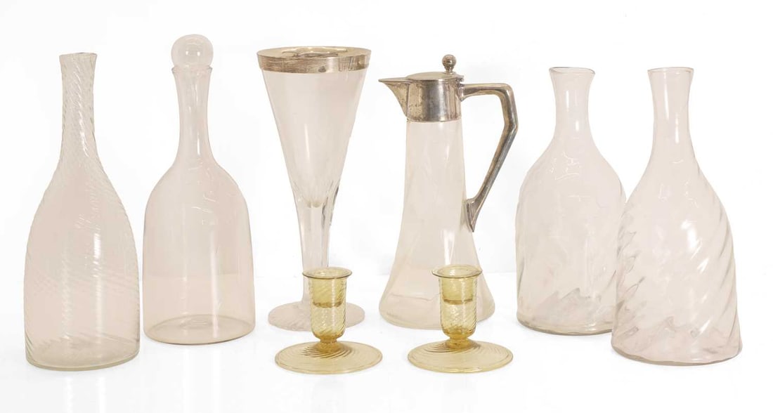 A group of glass pieces, 20th century, - 2
