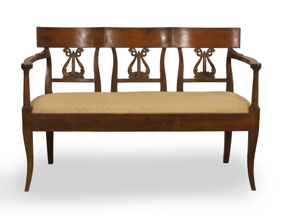 A Biedermeier chair back settee, 19th century,