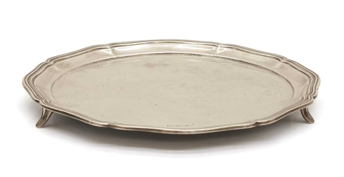 A silver salver, (1 of 2)