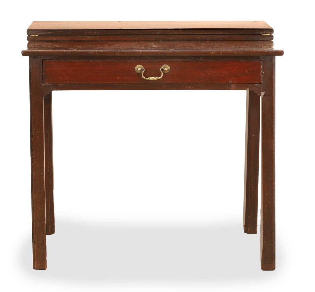 A George III fold-over card table, late 18th century, (1 of 3)