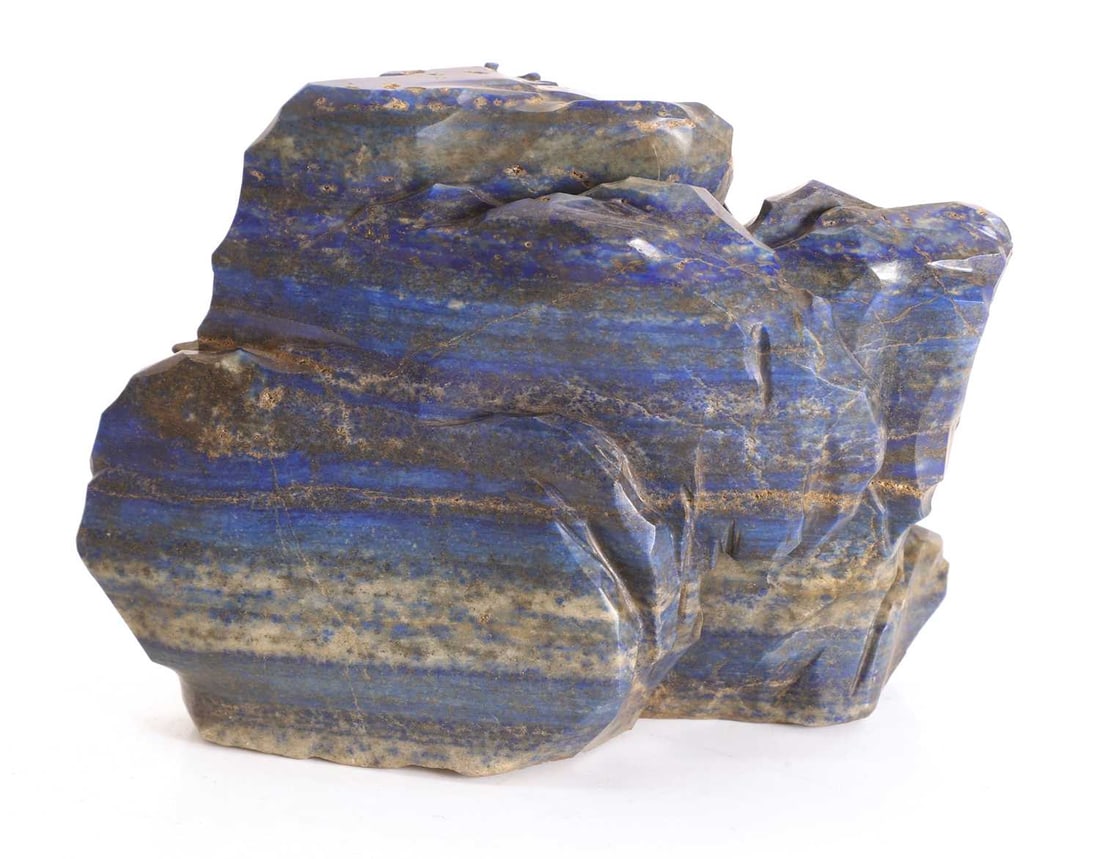 A Chinese carved lapis lazuli group, 20th century, - 2