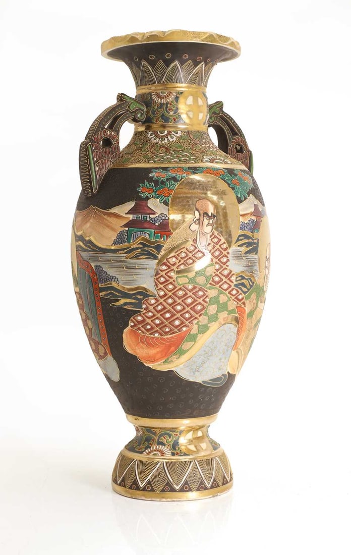 A large Japanese satsuma vase, c.1930, - 2