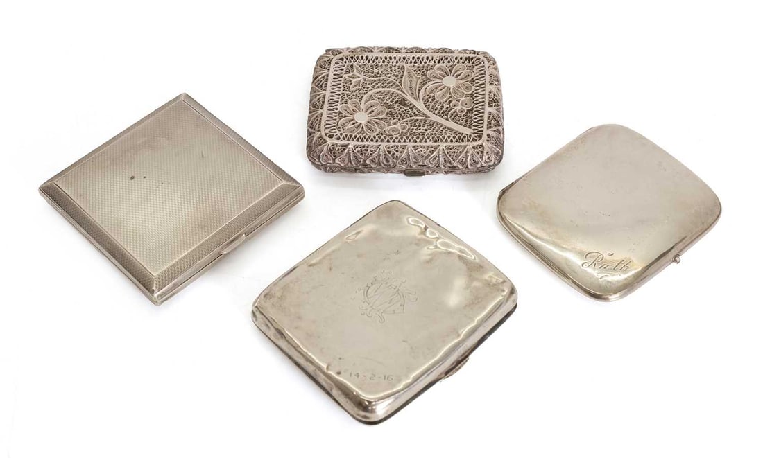 A collection of silver cigarette cases (1 of 2)