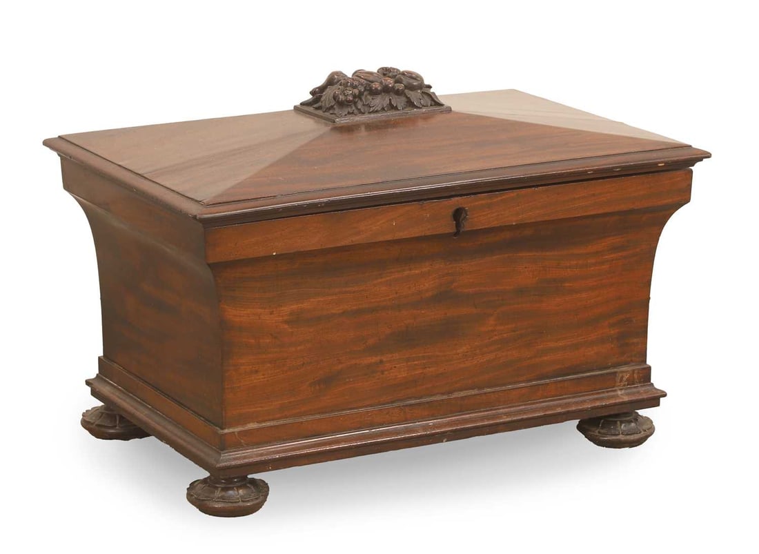A George III mahogany cellarette, 19th century, (1 of 3)