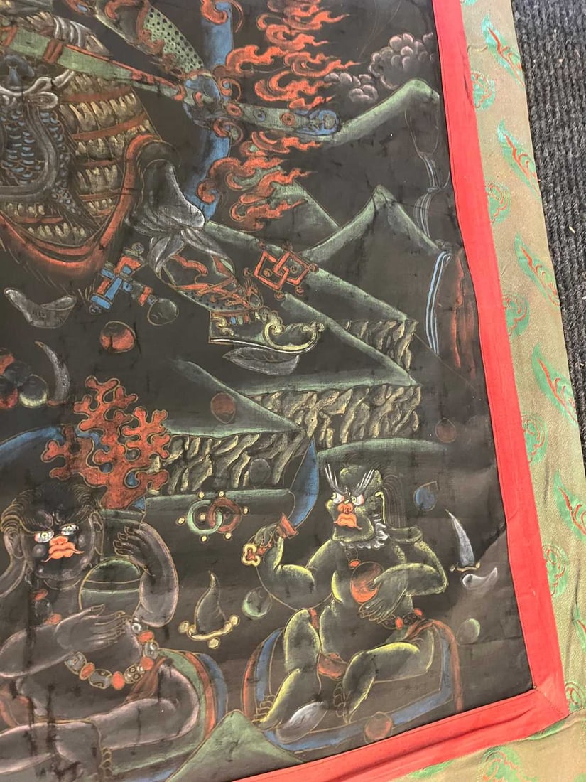 Three Tibetan thangka, 20th century, - 12
