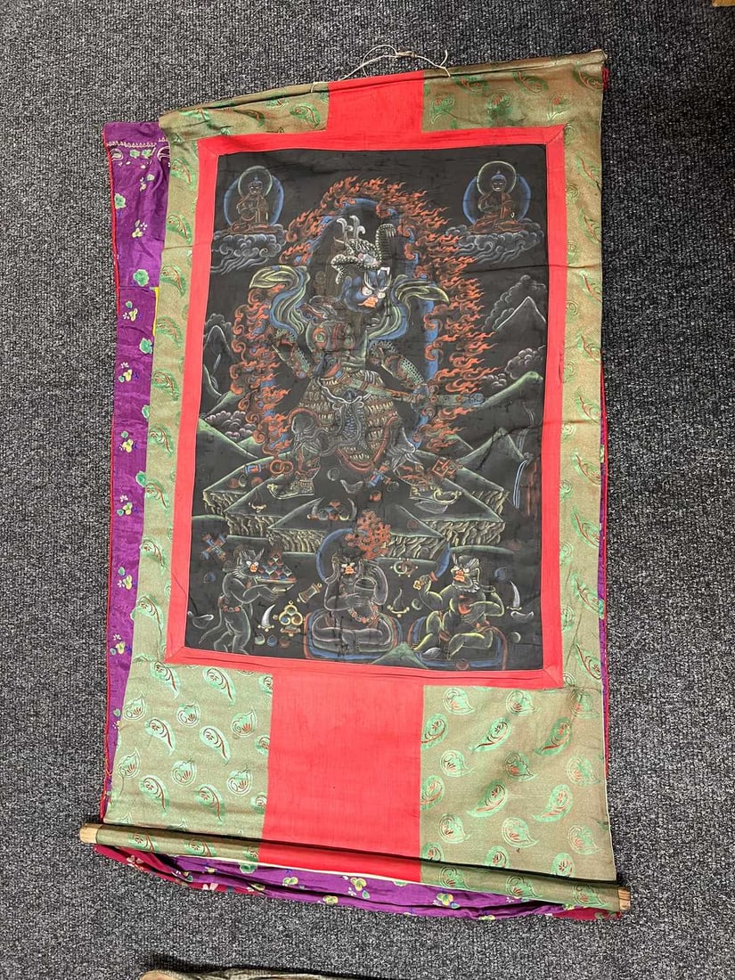 Three Tibetan thangka, 20th century, - 3