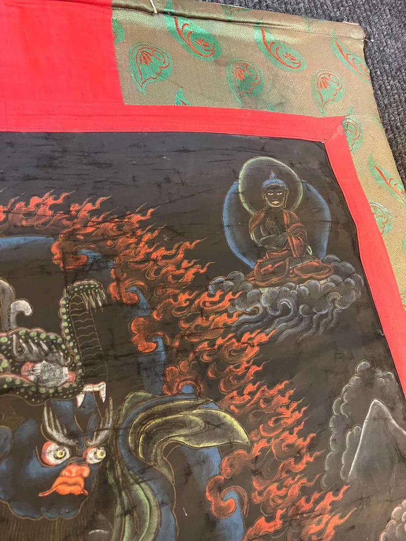 Three Tibetan thangka, 20th century, - 7