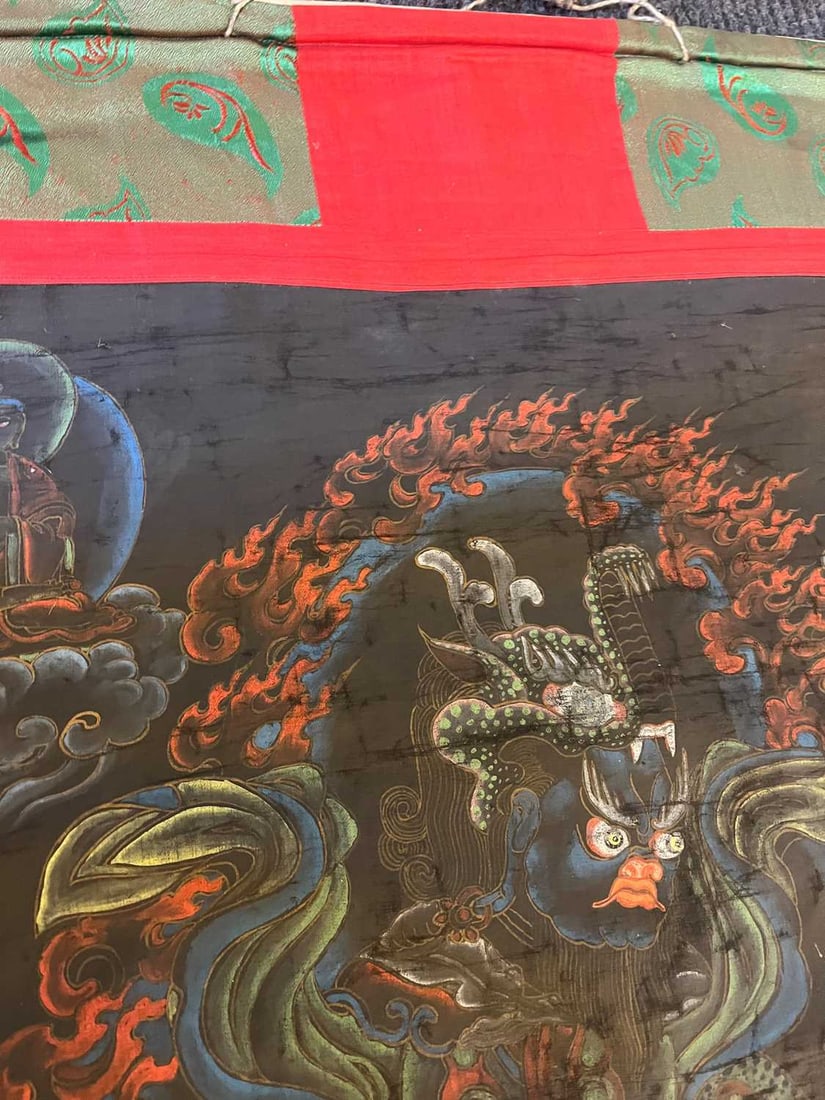 Three Tibetan thangka, 20th century, - 8