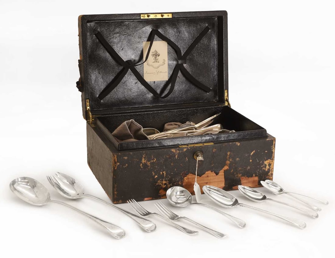 A collection of Old English thread-pattern silver tableware,: A collection of Old English thread-pattern silver tableware, various makers including Elizabeth Eaton, London 1855, Chawner & Co (George William Adams), London, with various dates, dated 1848-1875