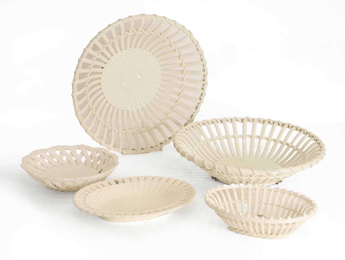 A collection of creamware plates and bowls, 19th century, (1 of 2)