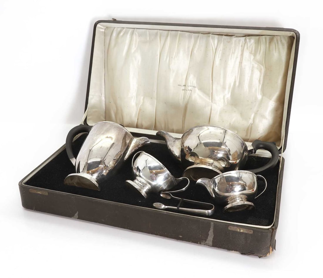 A silver four piece tea service, - 2