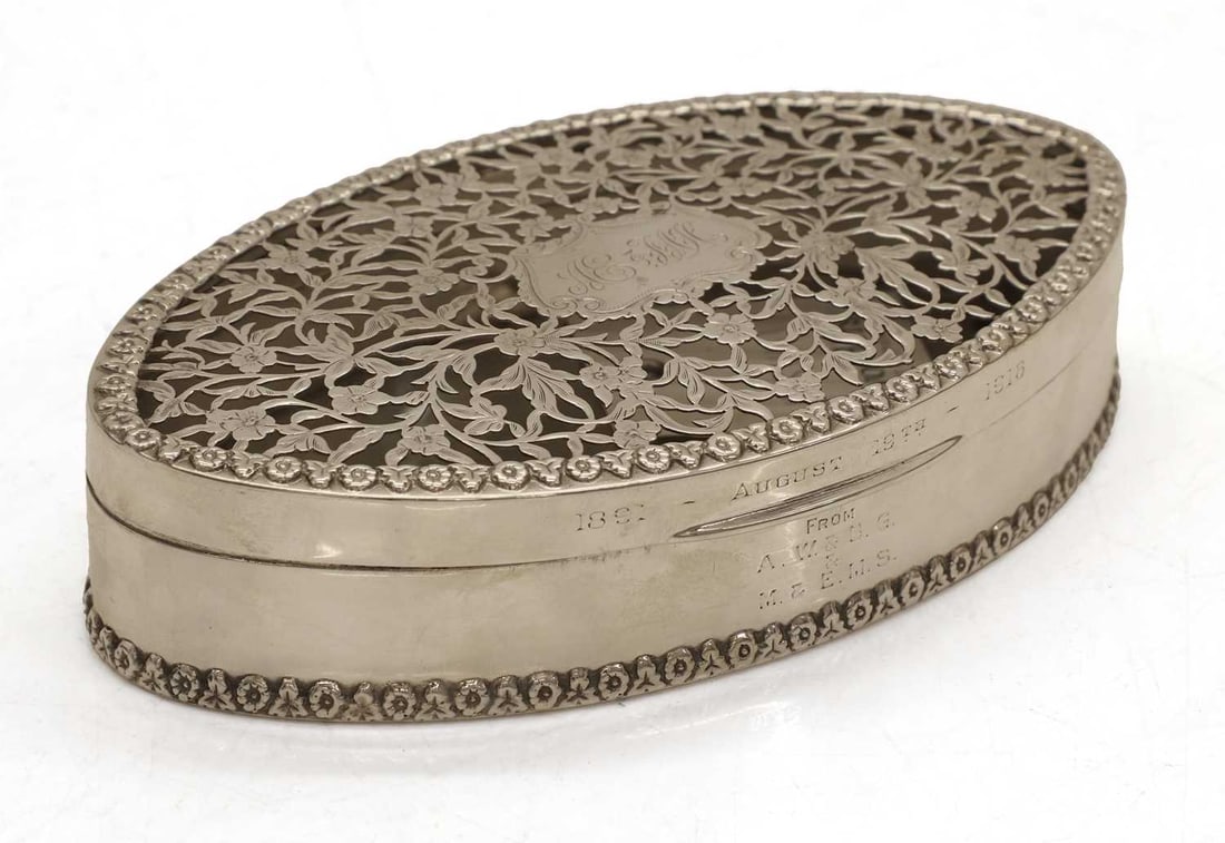 A silver Asprey lidded box, (1 of 2)