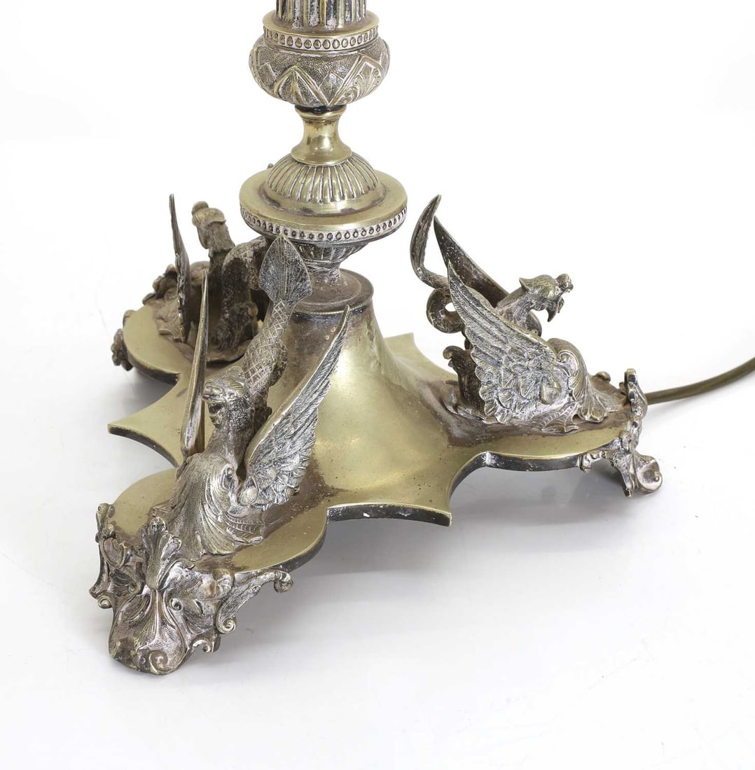 A Victorian Silver plated table lamp, 19th century, - 2