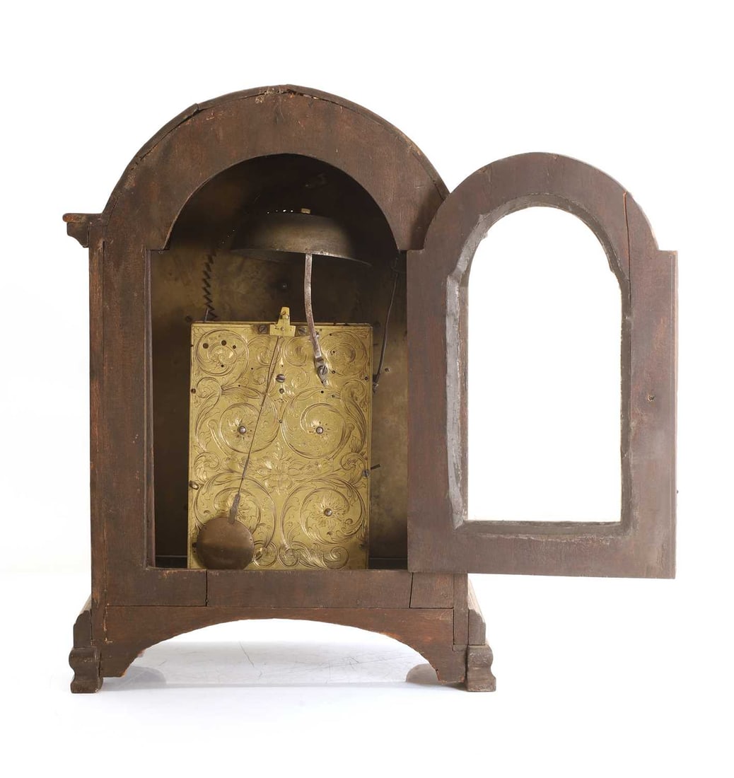 A Georgian bracket clock, 18th century and later, - 2